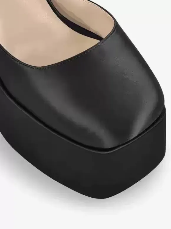 Women's Platform Heels Satin Square Toe Geometric Heel Ankle Strap Pumps