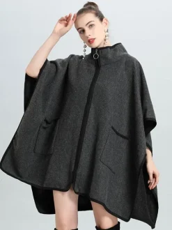 Women's Poncho Coat Oversized Cape Spring Outerwear 2026