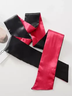 Women's Red Matte Satin Eye Mask Silk Satin Blindfold