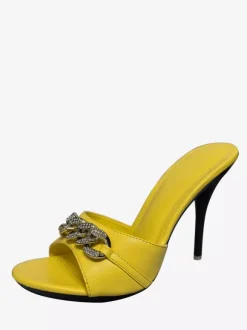 Women's Rhinestone Chains Mule Heels
