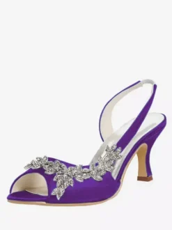 Women's Rhinestones Slingback Wedding Pumps