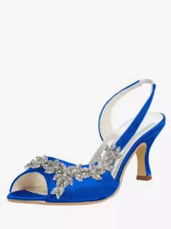 Women's Rhinestones Slingback Wedding Pumps