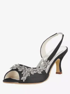 Women's Rhinestones Slingback Wedding Pumps