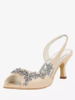 Women's Rhinestones Slingback Wedding Pumps