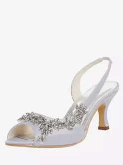 Women's Rhinestones Slingback Wedding Pumps