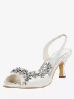Women's Rhinestones Slingback Wedding Pumps