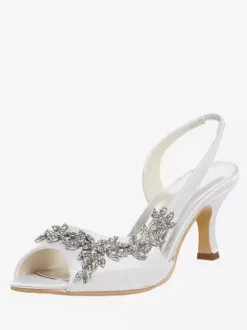 Women's Rhinestones Slingback Wedding Pumps