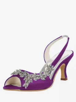Women's Rhinestones Slingback Wedding Pumps