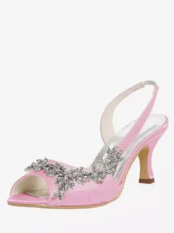 Women's Rhinestones Slingback Wedding Pumps