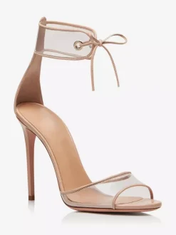 Women's Sandal Shoes Transparent High Heel Ankle Strap Sandals