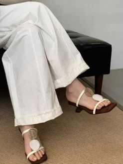 Women's Sandal Slippers Open Toe Desigend Heel Backless Sandals