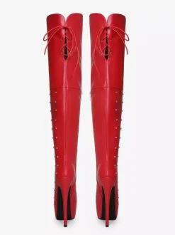 Women's Sexy Boots Platform Open Toe Beaded High Heel Unisex Over The Knee Boots