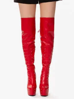 Women's Sexy Boots Platform Open Toe Beaded High Heel Unisex Over The Knee Boots