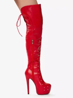 Women's Sexy Boots Platform Open Toe Beaded High Heel Unisex Over The Knee Boots