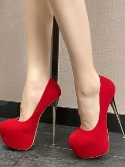 Women's Sexy High Heels Stiletto Heel Suede Leather Pumps In
