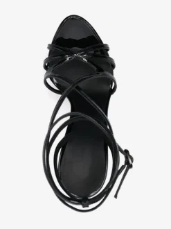 Women's Sexy Sandals Black Platform Open Toe Strappy High Heel Sandals