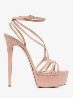 Women's Sexy Sandals Black Platform Open Toe Strappy High Heel Sandals