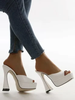Women's Spool Heel Platform Mule Sandals