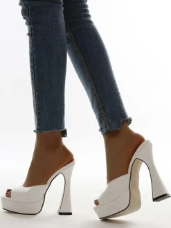 Women's Spool Heel Platform Mule Sandals