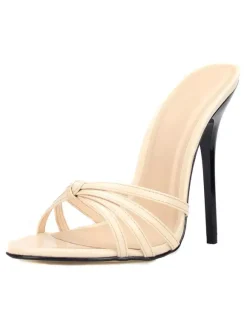 Women's Strappy Mule Heels in Black