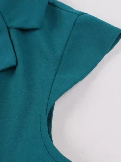 Women's 1950s Vintage Swing Dress Sleeveless Collared A-Line Tea Party Dress