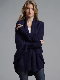 Women's Sweater Batwing Sleeves Open Front Cardigans For Fall Winter