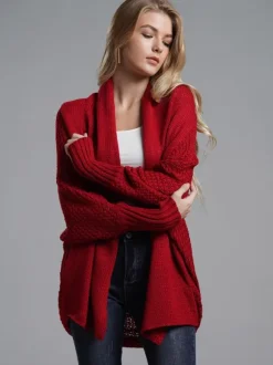 Women's Sweater Batwing Sleeves Open Front Cardigans For Fall Winter