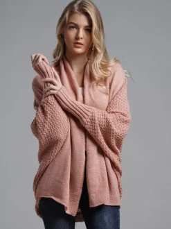 Women's Sweater Batwing Sleeves Open Front Cardigans For Fall Winter