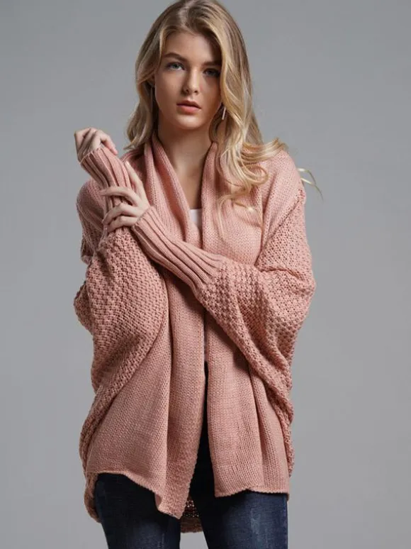 Women's Sweater Batwing Sleeves Open Front Cardigans For Fall Winter