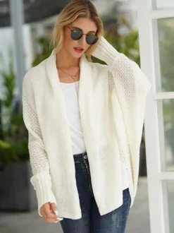 Women's Sweater Batwing Sleeves Open Front Cardigans For Fall Winter