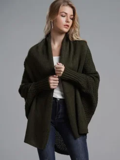 Women's Sweater Batwing Sleeves Open Front Cardigans For Fall Winter