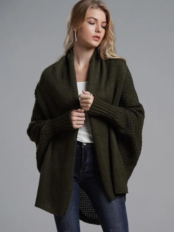 Women's Sweater Batwing Sleeves Open Front Cardigans For Fall Winter