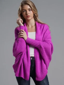 Women's Sweater Batwing Sleeves Open Front Cardigans For Fall Winter