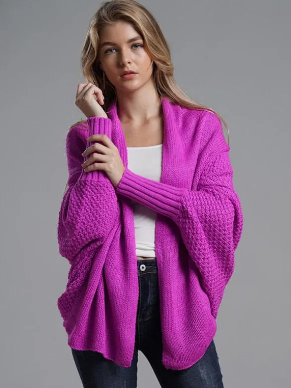 Women's Sweater Batwing Sleeves Open Front Cardigans For Fall Winter
