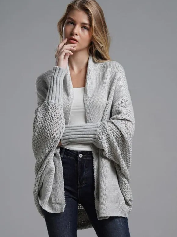 Women's Sweater Batwing Sleeves Open Front Cardigans For Fall Winter