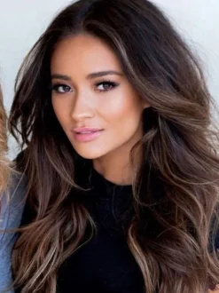 Women's Tan Wig Crimp Curls Central Parting Tousled Long Wigs