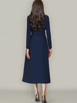 Women's Trench Coat Fashion Polyester Turndown Collar Sash Long Sleeves