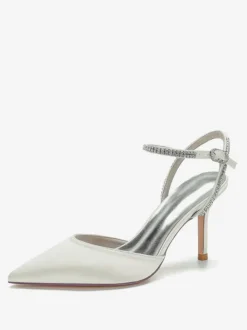 Women's Twisted Rhinestones Strap Flat Bridal Mules