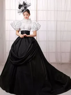 Women's Vintage Costume Victorian Ball Gown Black Dress Retro Costume