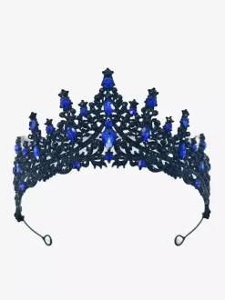 Womens Vintage Crown Tiaras Alloy Rhinestones Synthetic Gemstones Retro Headwear