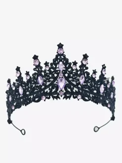 Womens Vintage Crown Tiaras Alloy Rhinestones Synthetic Gemstones Retro Headwear