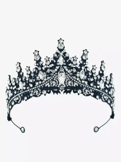 Womens Vintage Crown Tiaras Alloy Rhinestones Synthetic Gemstones Retro Headwear