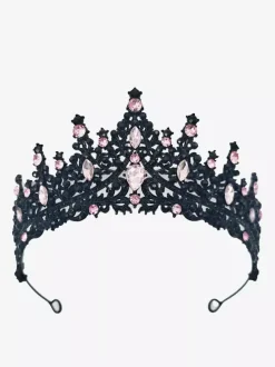 Womens Vintage Crown Tiaras Alloy Rhinestones Synthetic Gemstones Retro Headwear