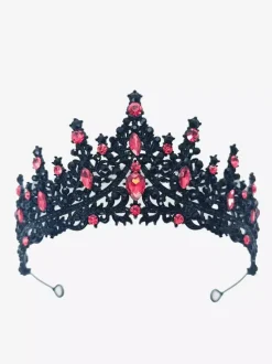 Womens Vintage Crown Tiaras Alloy Rhinestones Synthetic Gemstones Retro Headwear