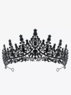 Womens Vintage Crown Tiaras Alloy Rhinestones Synthetic Gemstones Retro Headwear