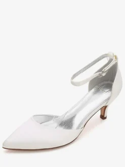 Women's Wedding Shoes Ankle Strap Kitten Heels