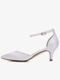 Women's Wedding Shoes Ankle Strap Kitten Heels