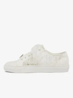 Women's Wedding Shoes Metal Details Canvas Round Toe Flat Bridal Sneaker Shoes