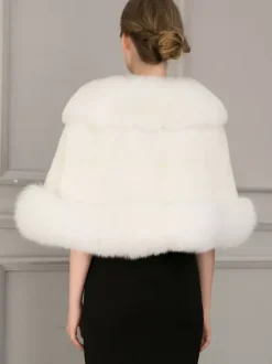 Women's Wedding White Shawl Bridal Winter Warm Cover Ups 2026