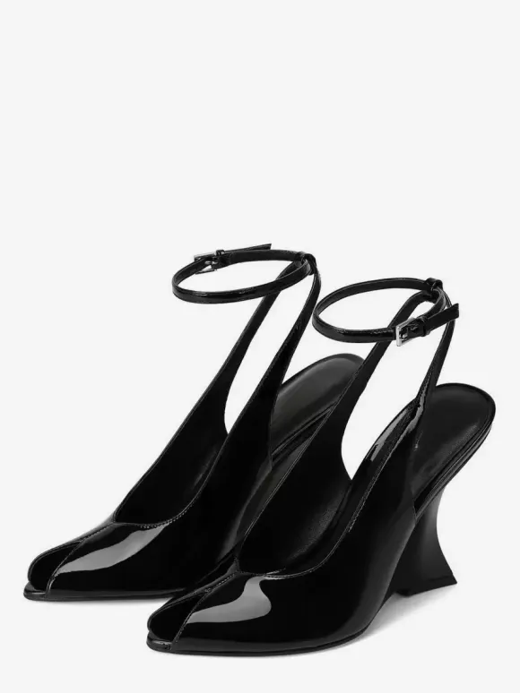 Women's Wedge Pumps Peep Toe Deisgned Heel Slingback Heels